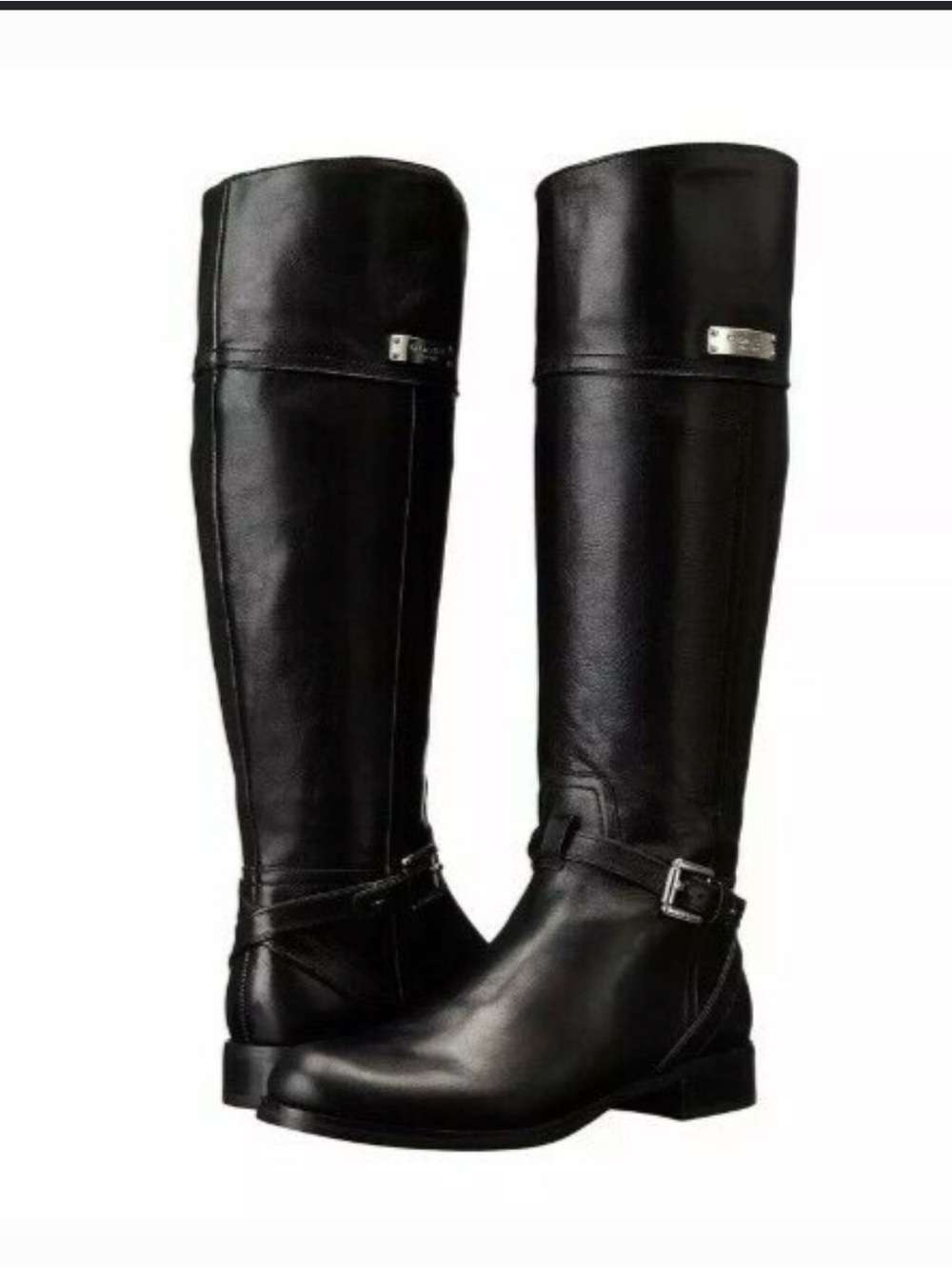Coach Micha Calf Black Tall Leather Riding Boots
